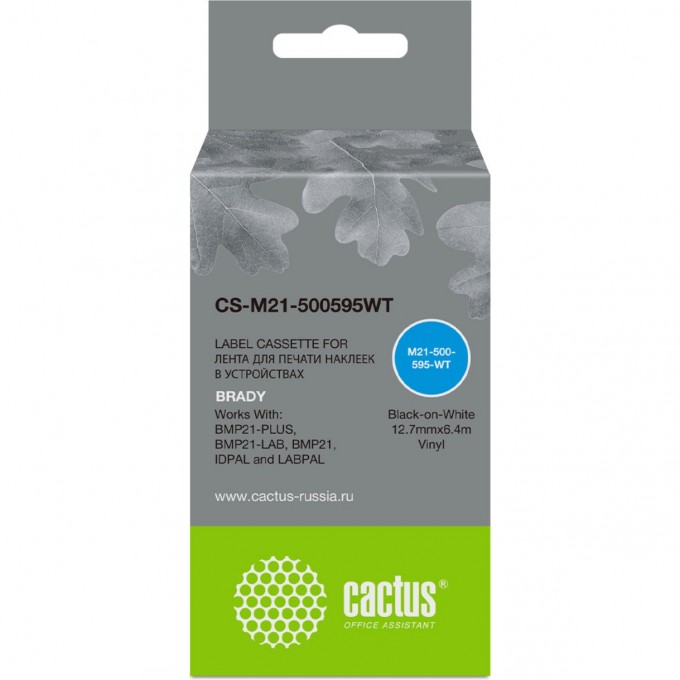Ленточный картридж CACTUS для Brady BMP21-PLUS, BMP21-LAB, черный CS-M21-500595WT