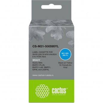 Ленточный картридж CACTUS CS-M21-500595YL для Brady BMP21-PLUS, BMP21-LAB, черный