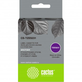 Ленточный картридж CACTUS CS-TZES231 для Brother 1010, 1280, 1280VP, 2700VP, черный