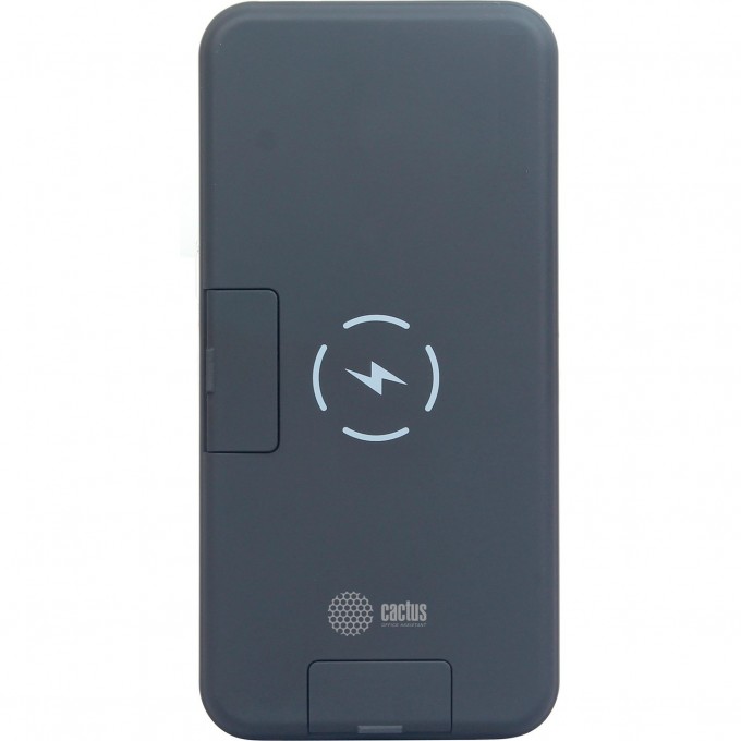 Мобильный аккумулятор CACTUS 10000mAh 3A 1xUSB беспроводная зарядка черный CS-PBFSQT-10000