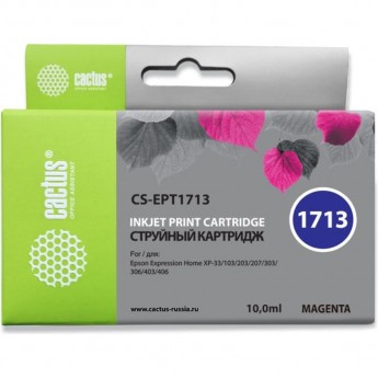 Струйный картридж CACTUS CS-EPT1713 (17XL) для принтеров Epson Expression Home XP-33, XP-103, XP-203, XP-207, XP-303, XP-306, XP-313, XP-323, XP-403, XP-406, XP-413, XP-423, пурпурный, 10 мл