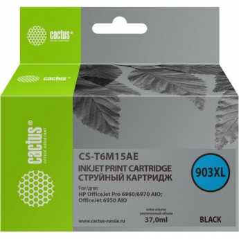 Струйный картридж CACTUS CS-T6M15AE (903XL) для HP OfficeJet pro 6950, 6960, 6970, черный, 37 мл