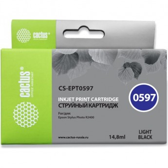 Струйный картридж CACTUS CS-EPT0597 (T0597) для принтеров Epson Stylus Photo R2400, серый, 14,8 мл