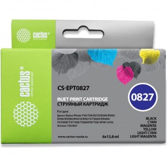 Струйный картридж CACTUS CS-EPT0921 (T0921) для принтеров Epson Stylus C91, C240, CX4300, T26, T27, TX106, TX109, TX117, TX119, черный, 8 мл