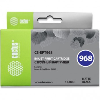 Струйный картридж CACTUS CS-EPT968 (T0968) для принтеров Epson Stylus Photo R2880, черный матовый, 13 мл