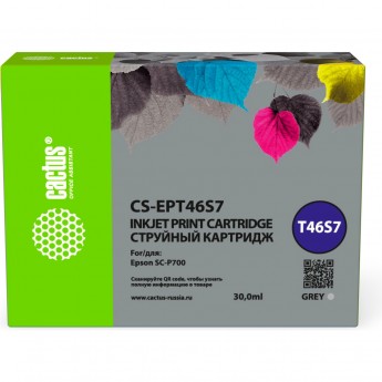 Струйный картридж CACTUS CS-EPT46S7 (T46S7) для Epson SureColor SC-P700, серый, 30 мл