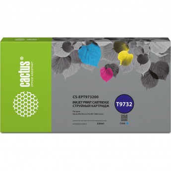 Струйный картридж CACTUS CS-EPT973200 (T9732) для Epson WorkForce WF-C869RD3TWFC, WF-C869RDTWF, голубой, 330 мл